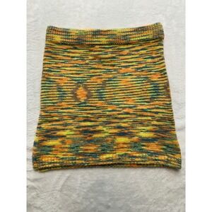 Motel Rocks Space Dye Knit Mini Skirt Orange Yellow Blue Size M - 173